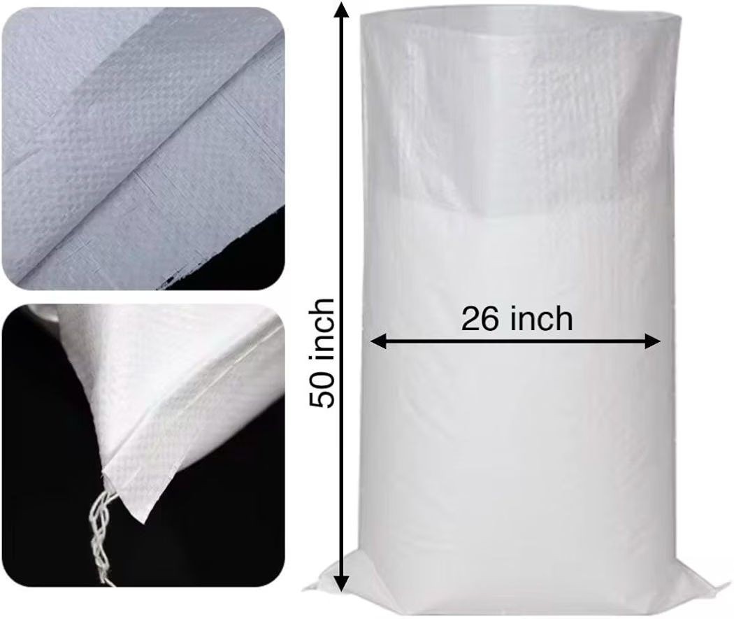 White Woven Bora / Bori Bag — 19 x 32 inches Shri Balaji Polypack white woven bora bori bag 19x32 inches, pack of 5, for grains, rice, wheat and sugar packing