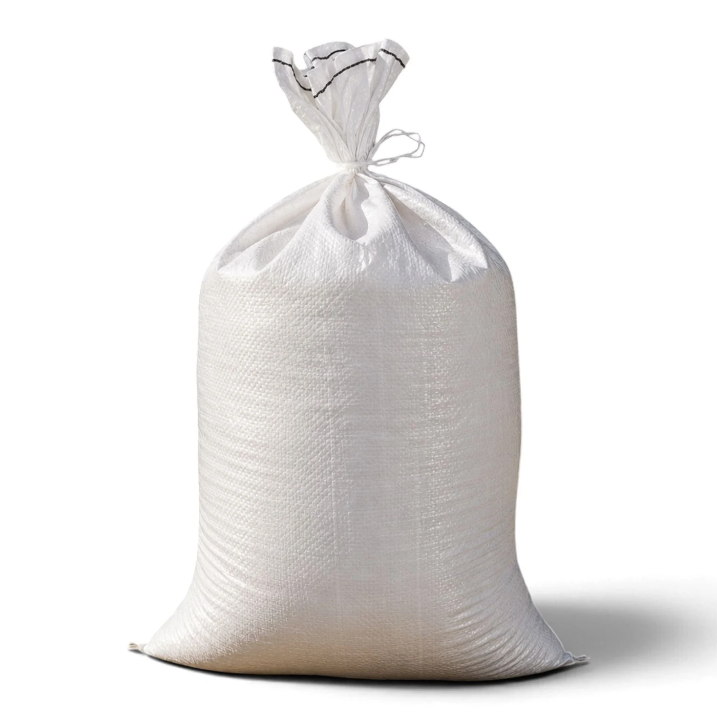 Heavy-duty white HDPE woven sack for grain and industrial packaging